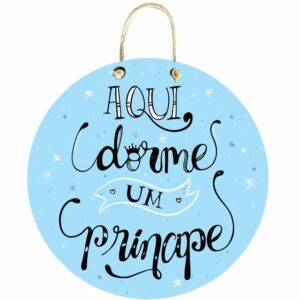 Placa Decorativa Mdf – Aqui Dorme Um Príncipe – 20x20cm