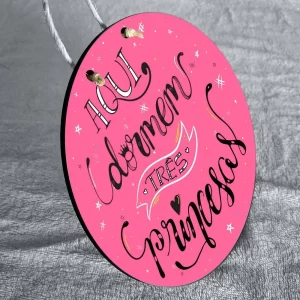 Placa Decorativa Quadro Mdf – Aqui Dormem Três Princesas – 2D