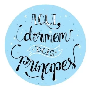 Placa Decorativa Mdf – Aqui Dormem Dois Príncipes – 20×20