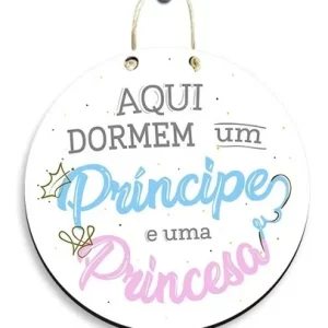 Placa Decorativa – Aqui Dormem Um Príncipe E Uma Princesa