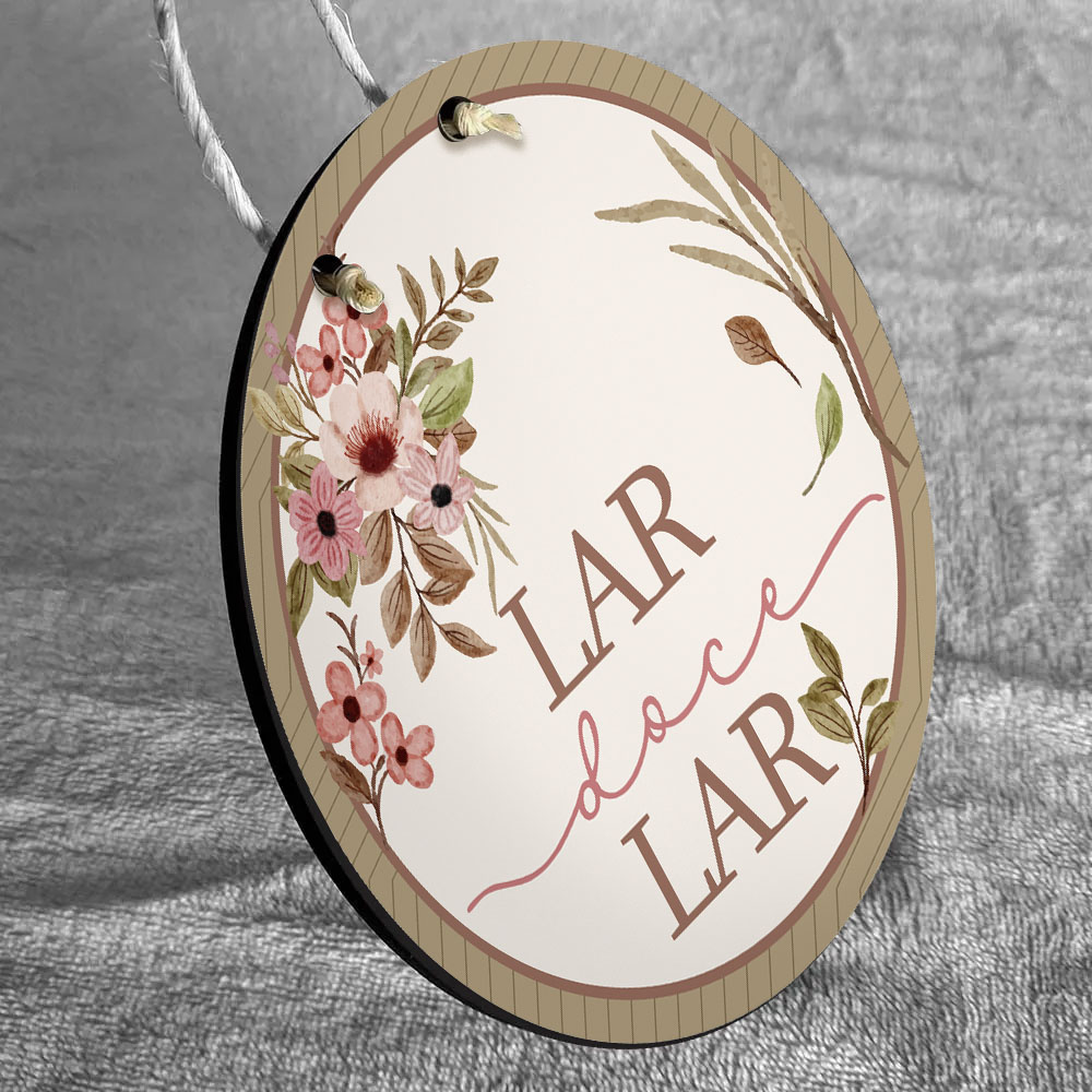Placa Decorativa – Lar Doce Lar Floral