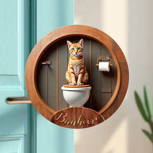Placa Decorativa Mdf Redonda Banheiro Divertido 20×20 Cm – 2D – MOD.06 BANHEIRO