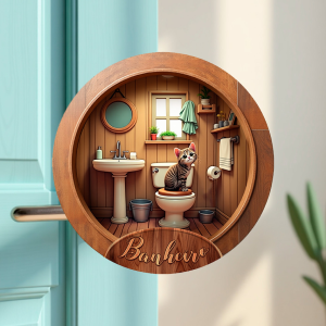 Placa Decorativa Mdf Redonda Banheiro Divertido 20×20 Cm – 2D – MOD.20 BANHEIRO