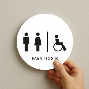 Placa Decorativa Mdf Redonda Banheiro 20×20 Cm – 2D