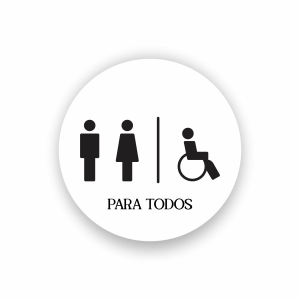 Placa Decorativa Mdf Redonda Banheiro 20×20 Cm – 2D – Banheiro para todos | branco