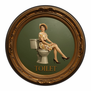 Placa Decorativa Banheiro Toilet Feminino E Masculino Retrô – 2D – Toilet retro 01
