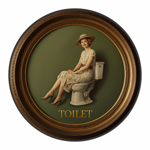 Placa Decorativa Banheiro Toilet Feminino E Masculino Retrô – 2D – Toilet retro 02