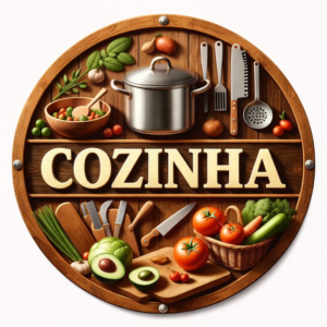 Placa Decorativa "Cozinha" – Estilo Rústico Gourmet em MDF 20x20cm - 2D