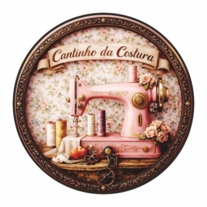 Placa Decorativa “Cantinho da Costura” – Estilo Retrô Criativo em MDF 20x20cm – 2D – COST-ROSA