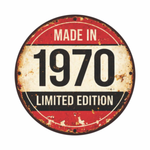 Placa Decorativa Vintage “Made in 1980” – Estilo Retrô Industrial em MDF 20x20cm – 2D – 1970