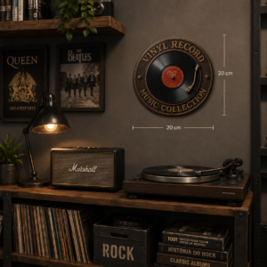 Placa Vinyl Record Music Collection Estilo Retrô Mdf 2