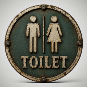 Placa Decorativa Toilet Envelhecida Vintage Banheiro Mdf 2d Toilet Retro 2