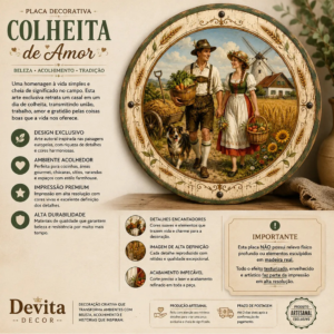 Placa Decorativa Colheita De Amor Estilo Farmhouse Europeu Colheita De Amor Farmhouse Europeu