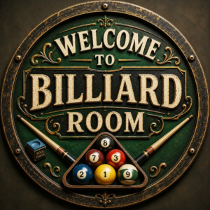 Placa Decorativa Bem-vindo À Sala De Sinuca Estilo Vintage Welcome To Billiard Room