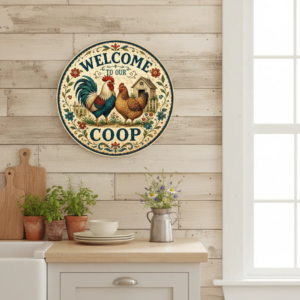 Placa Decorativa Welcome To Our Coop Estilo Farmhouse Vintag Estilo Farmhouse Vintage