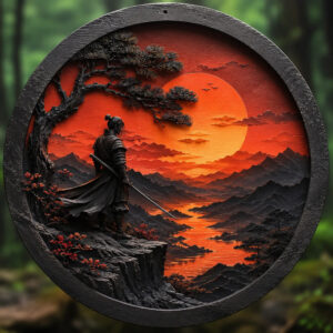 Placa Decorativa Samurai Japonês Arte Oriental Em Mdf Samurai Japonês