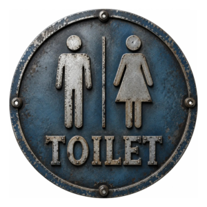 Placa Decorativa Toilet Envelhecida Vintage Banheiro Mdf 2d Toilet Retro 01