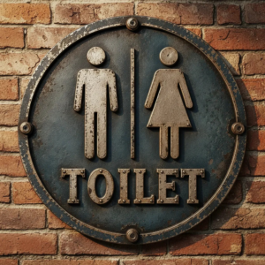 Placa Decorativa Toilet Envelhecida Vintage Banheiro Mdf 2d Toilet Retro 01