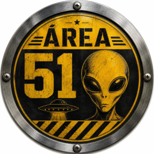 Placa Decorativa Área 51 Alienígena Estilo Industrial Retrô Área 51 Alienígena Estilo Industrial