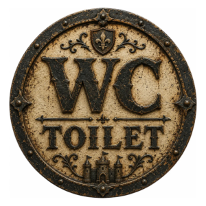 Placa Decorativa Wc Toilet Medieval Estilo Retrô Castelo Mdf Wc Toilet Medieval