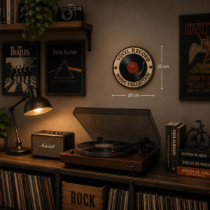 Placa Vinyl Record Music Collection Estilo Vintage Retrô Mdf Vinyl Record Music