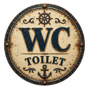 Placa Decorativa Wc Toilet Vintage Náutico Envelhecido Mdf Toilet Vintage Náutico