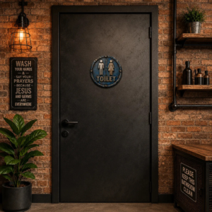 Placa Decorativa Toilet Envelhecida Vintage Banheiro Mdf 2d Toilet Retro 01