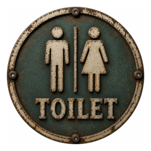 Placa Decorativa Toilet Envelhecida Vintage Banheiro Mdf 2d Toilet Retro 2