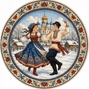Placa Decorativa Tradições Eslavas Arte Folclórica Europeia Celebração Tradições Eslavas