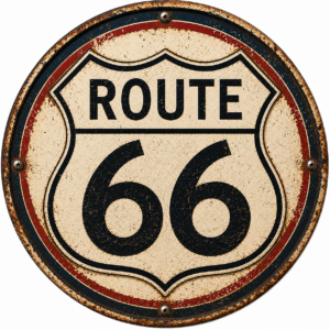 Placa Decorativa Route 66 Vintage Estilo Retrô Americano Mdf Route 66
