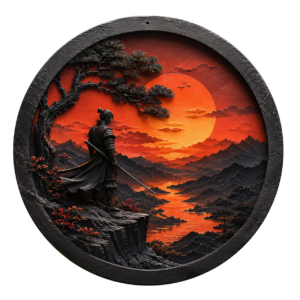 Placa Decorativa Samurai Japonês Arte Oriental Em Mdf Samurai Japonês