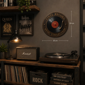 Placa Vinyl Record Music Collection Estilo Vintage Retrô Mdf Vinyl Record Music Retro