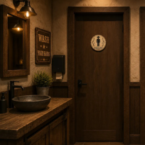 Placa Decorativa Country Toilet Banheiro Masculino