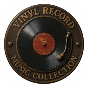 Placa Vinyl Record Music Collection Estilo Vintage Retrô Mdf Vinyl Record Music Retro