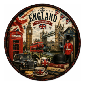 Placa Decorativa Inglaterra Big Ben Tower Bridge E Cultura Inglaterra