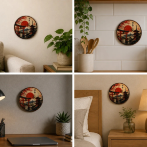 Placa Decorativa Mdf – Tradição Japonesa Monte Fuji Torii Tradição Japonesa