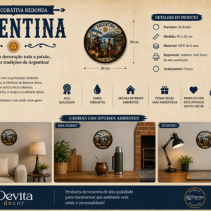 Placa Decorativa Argentina Tango Caminito Gaúcho Tradições Argentina