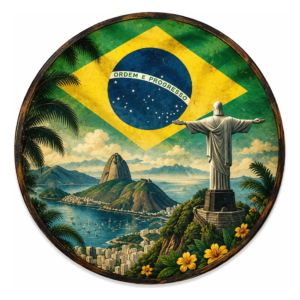 Placa Decorativa Brasil Cristo Redentor Pão De Açúcar Brasil