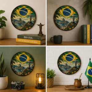 Placa Decorativa Brasil Cristo Redentor Pão De Açúcar Brasil