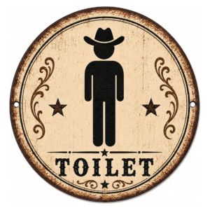 Placa Decorativa Country Toilet Banheiro Masculino