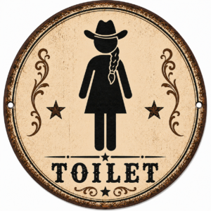 Placa Decorativa Country Toilet Banheiro Feminino