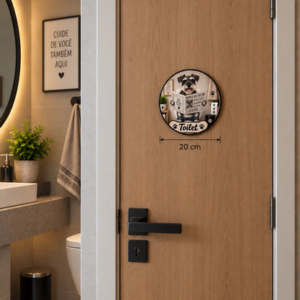 Placa Decorativa Redonda Toilet Cachorro Dog Pet Schnauzer