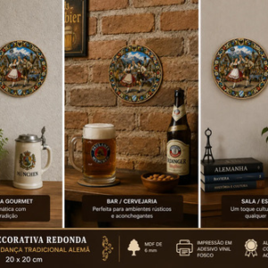 Placa Decorativa Redonda Alemanha Dança, Cultura E Tradição Dança Alemã