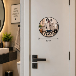 Placa Decorativa Redonda Toilet Cachorro Dog Pet Dálmata