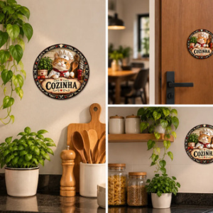 Placa Decorativa Cozinha Gato Chef Mdf Divertido Gato Chef