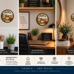 Placa Decorativa Cidade Franca São Paulo | Devita Decor Franca Sp