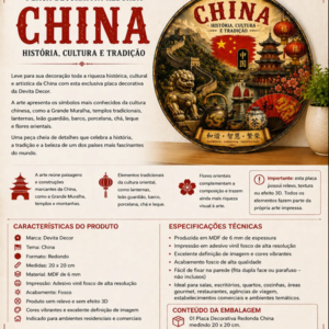 Placa Decorativa Redonda China História, Cultura E Tradição China