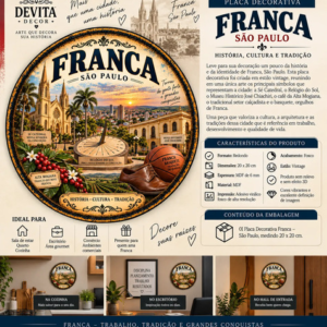 Placa Decorativa Cidade Franca São Paulo | Devita Decor Franca Sp